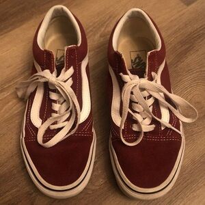 VANS size 7.5 Maroon & white lightly worn